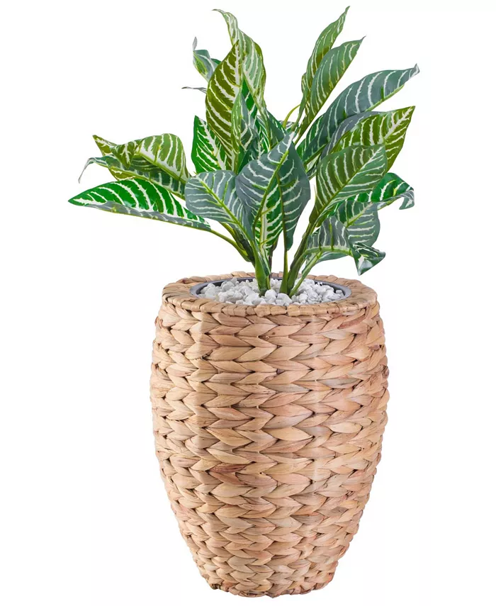 Vintiquewise Round Floor Planter with Pot， Small