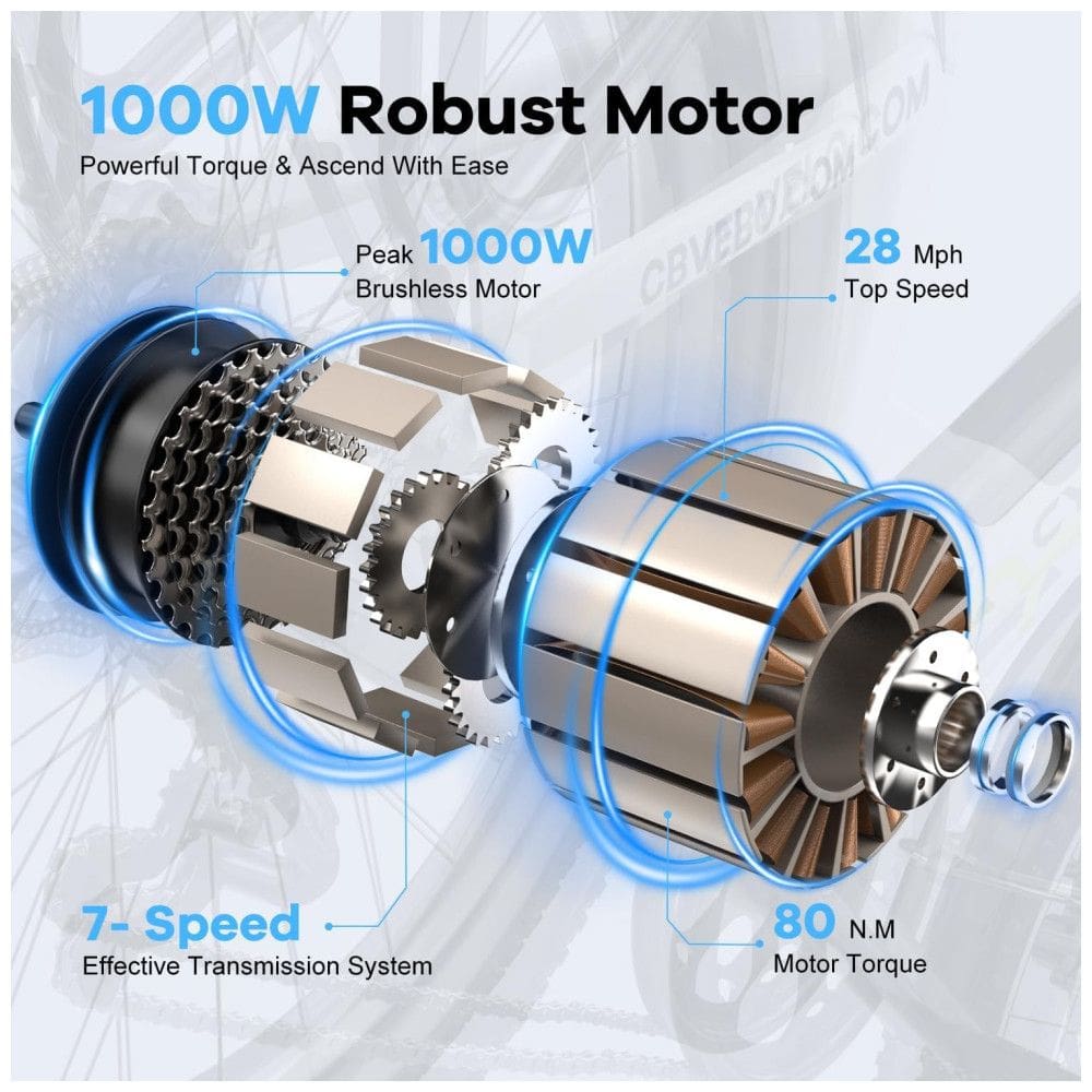 Bicicleta Elétrica Cybervelo EK7 1000W, 128 km de autonomia, suspensão ajustável, tela LCD, 26
