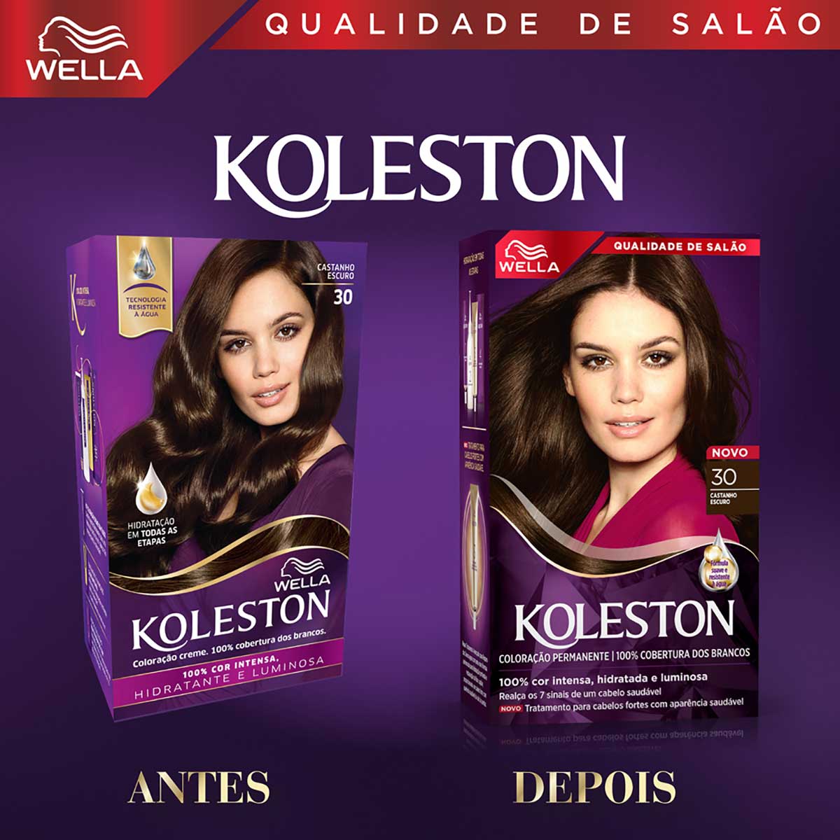 Kit tintura 30 castanho escuro Wella Koleston