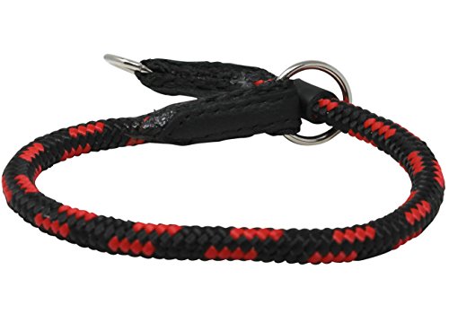 Dogs My Love Round Braided Rope Nylon Choke Dog Collar with Sliding Stopper (16