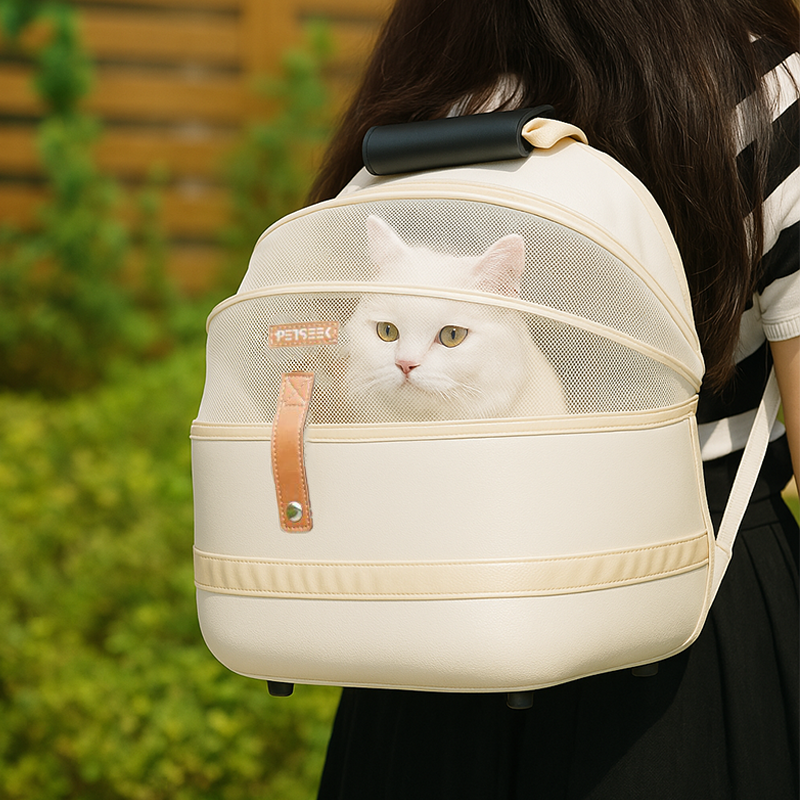 Pet Travel Backpack with 90° Open Design & Breathable Mesh | Lightweight & Foldable