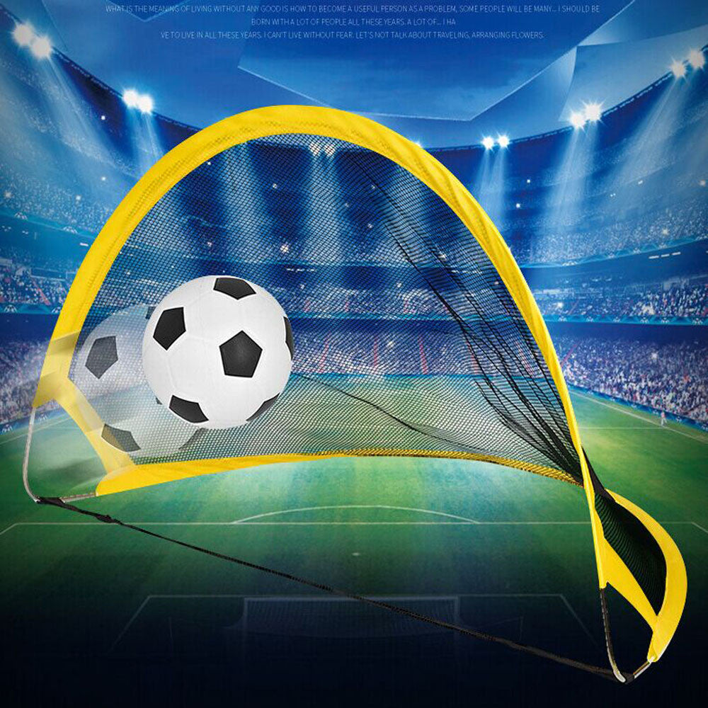 2PC Set Mini Outdoor Folding Kids Children's Soccer Pop Up Football Goals Gifts