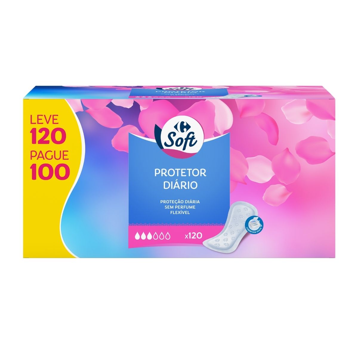 Protetor Diario Carrefour Soft Leve 120 Pague 100