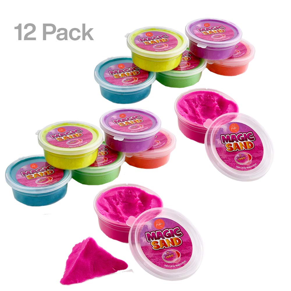 Kicko Colorful Molding Sand - 12 Pack - Assorted Colors 2.75 Ounce