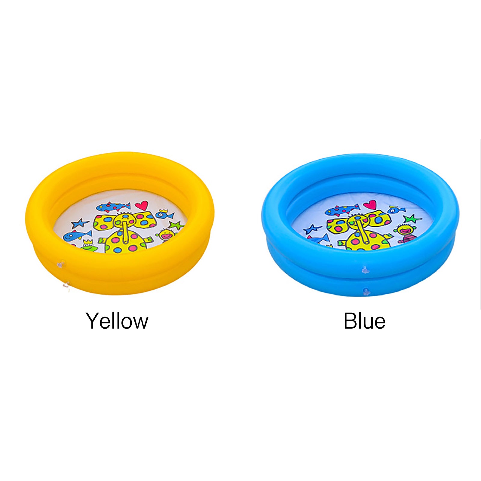 Swimming Pool 65*65cm 2 Ring Round Ocean World Design Animal Printed Bottom For Baby PVC Inflatable