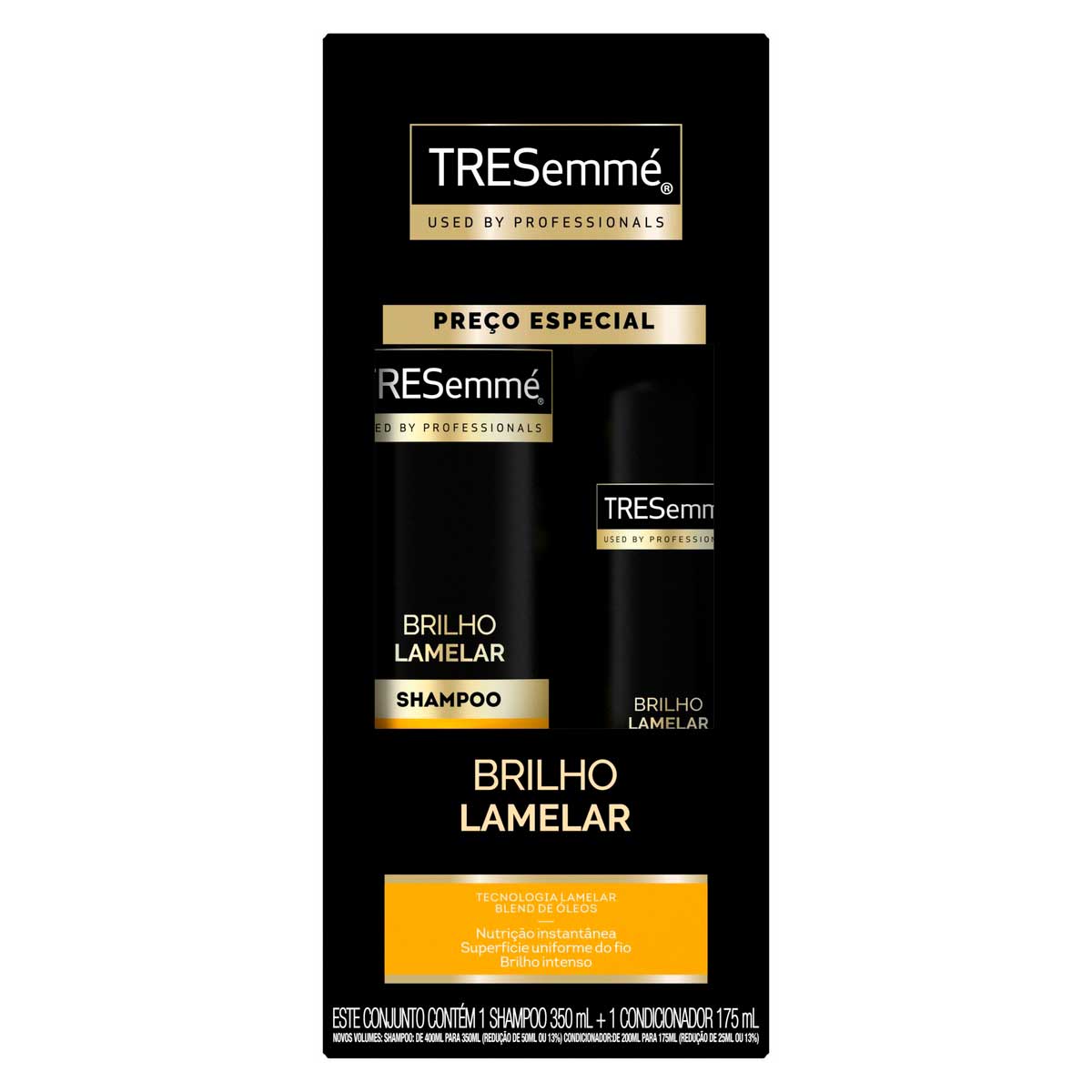 Kit Shampoo 350ml + Condicionador 175ml Tresemme Brilho Lamelar