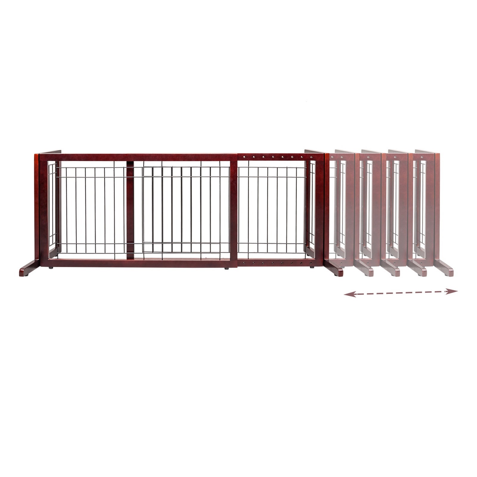 VINGLI Free Standing Pet Gates for Dogs Indoor Dog Fence， Solid Wooden Dog Gates for The House，Doorways and Stairs， Doggie Gates for Indoors