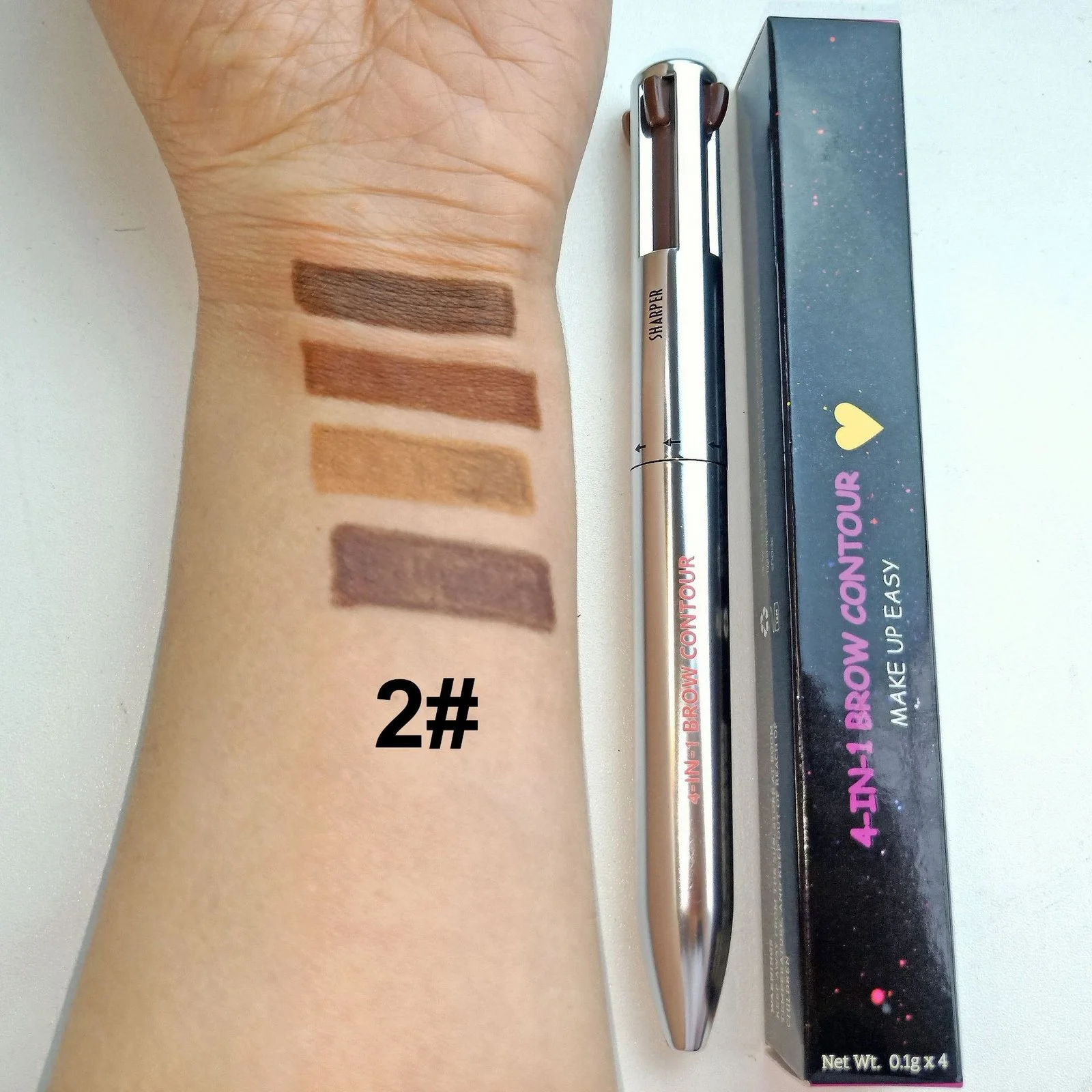 Private Label 4 in1 Easy To Eyebrow Contour Defining Waterproof Eyebrow Pencil