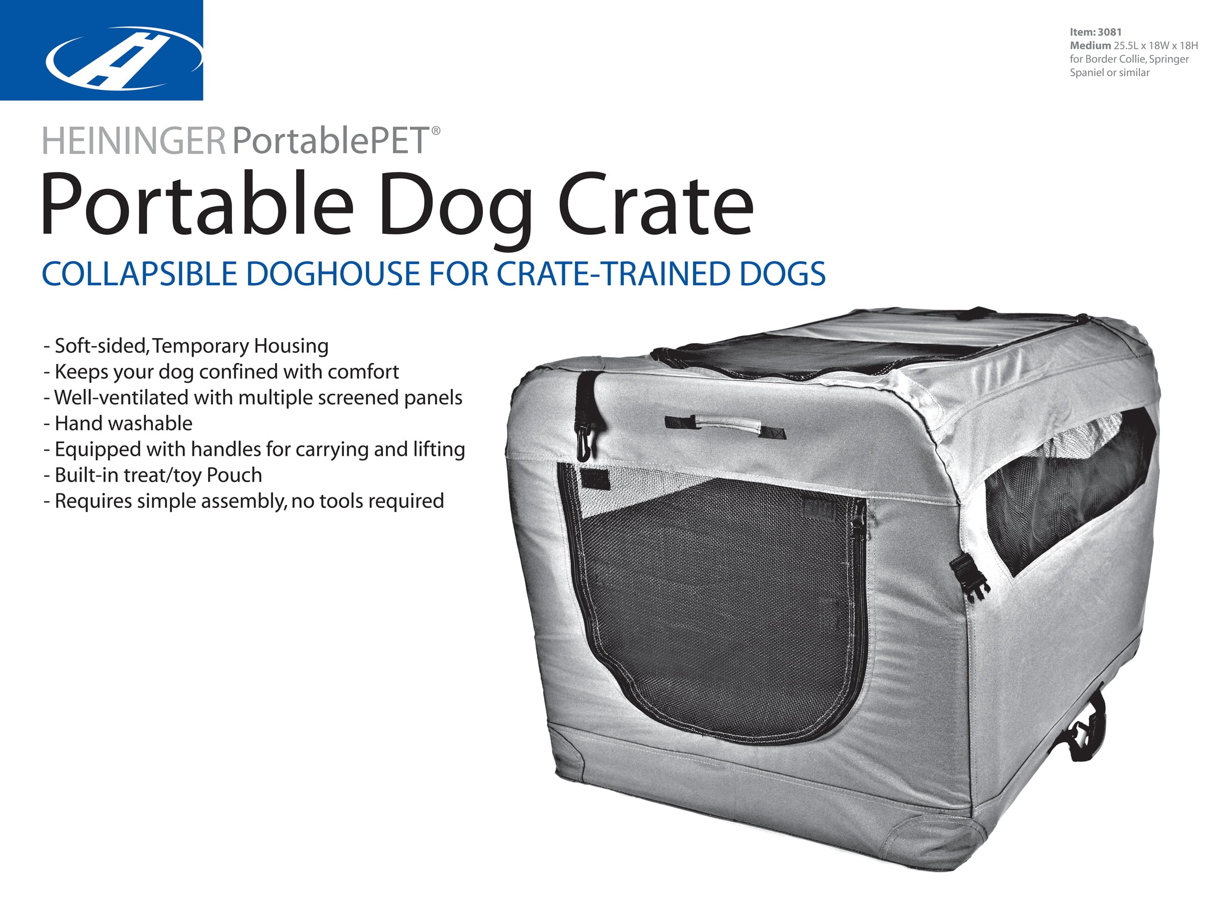 PortablePET Soft Dog Crate， Medium， Portable