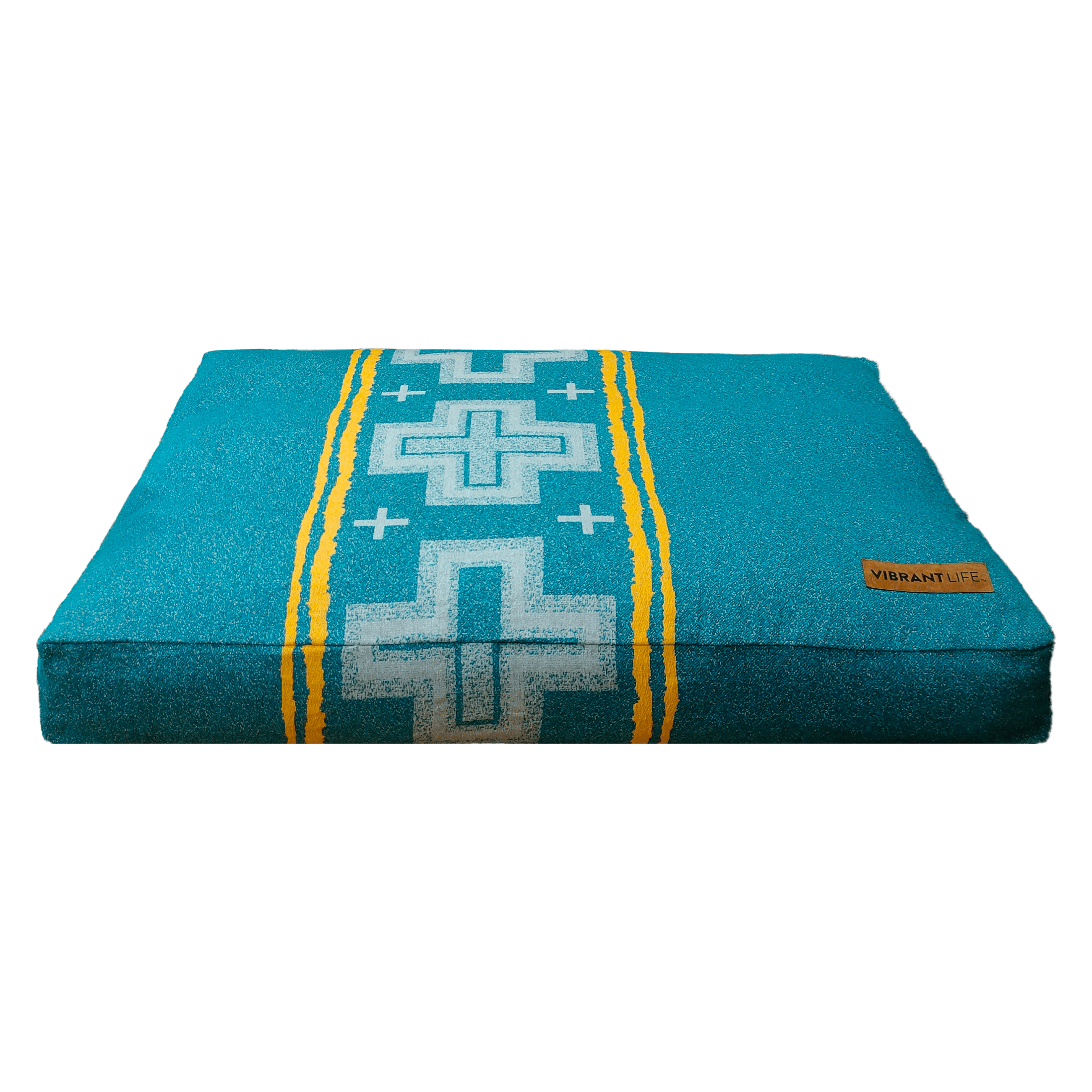 Vibrant Life Rectangular Jacquard Bed Green for Medium Size Dog