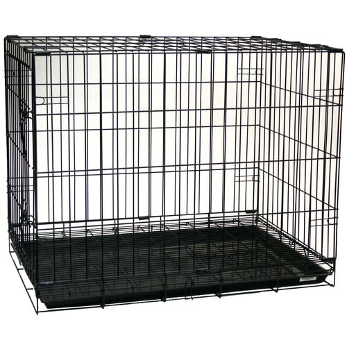 YML Single Door Pet Crate， Black， Small， 24