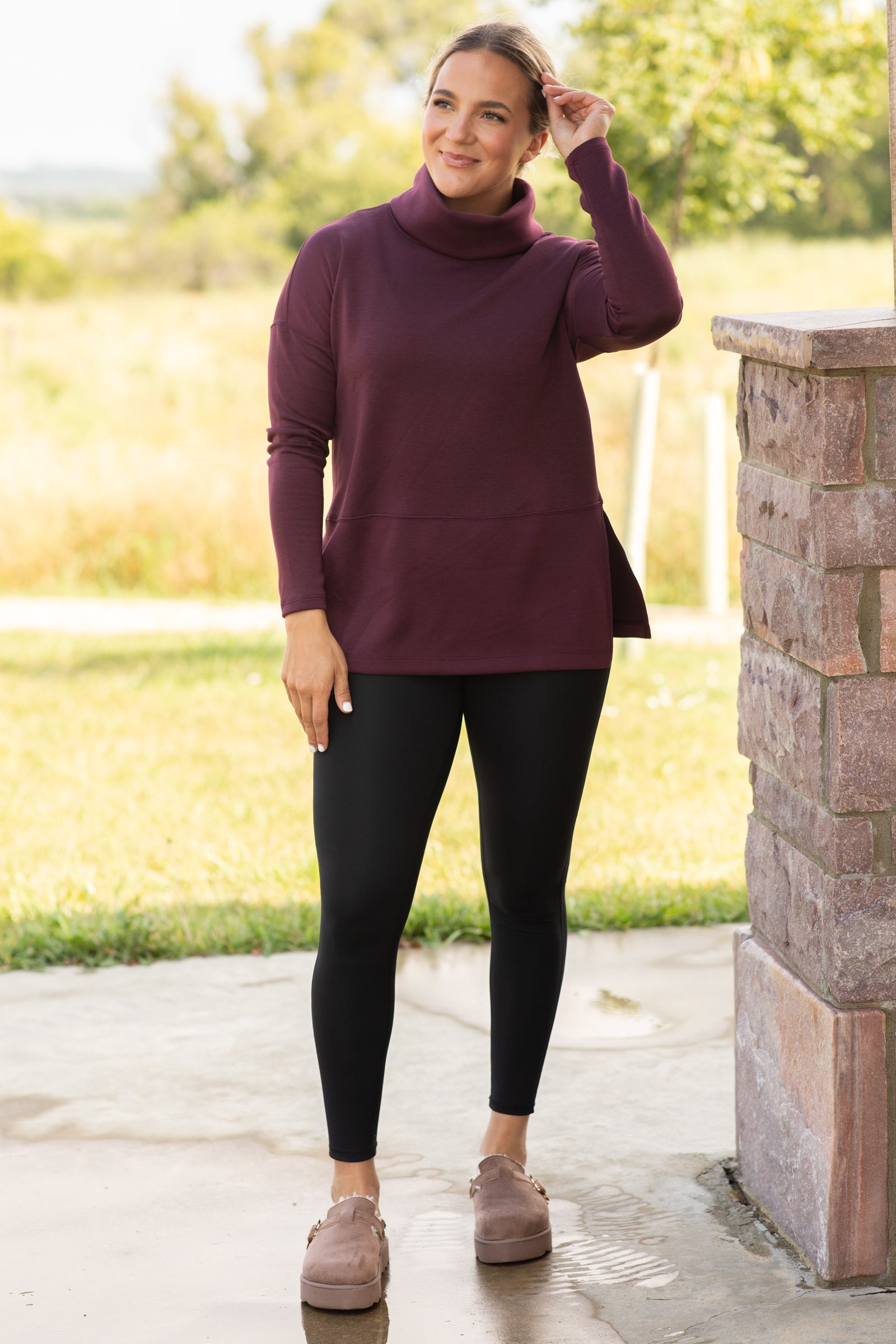 Scuba Sweatshirt With Side Slit Detail