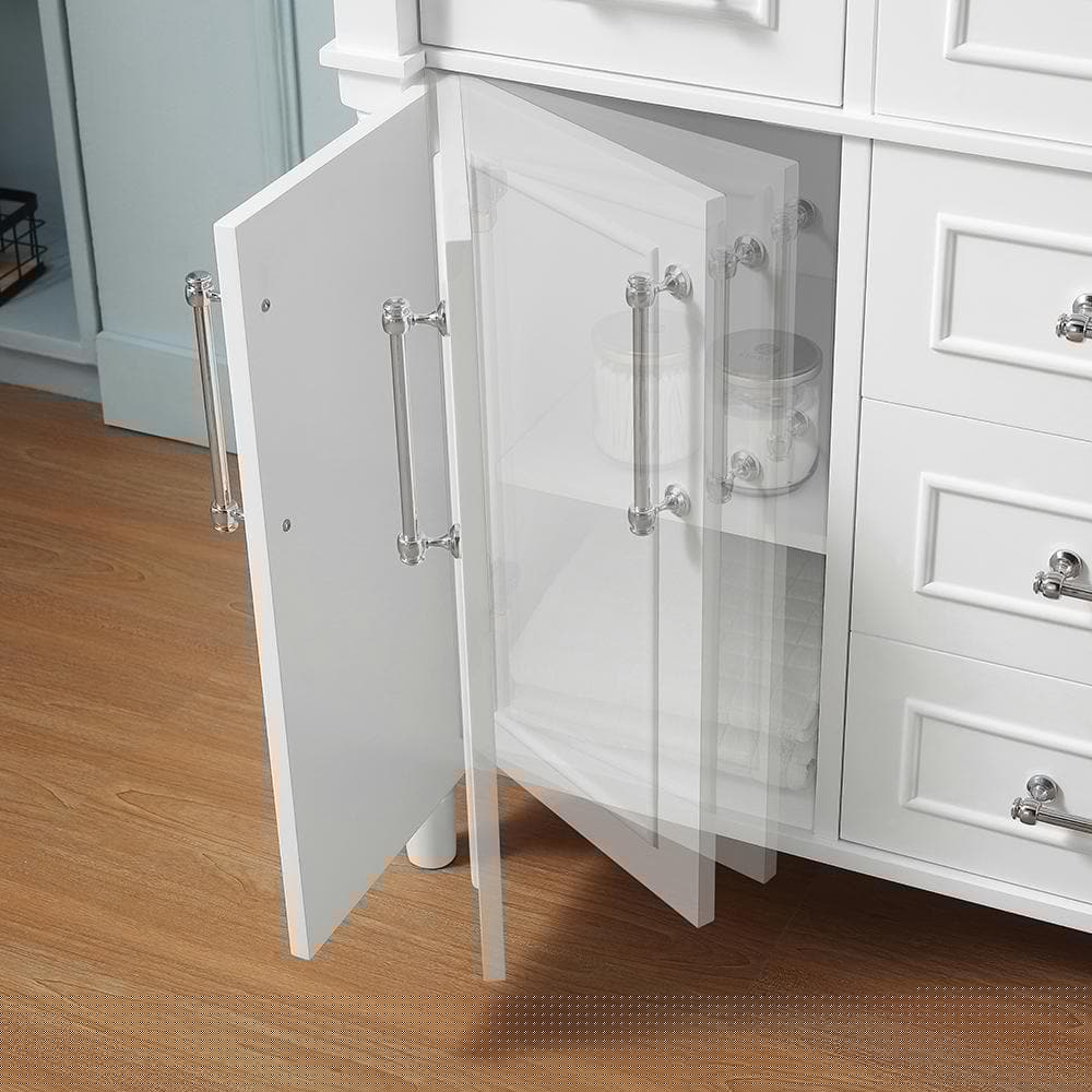 Home Decorators Collection Aberdeen 48 in W x 22 in D Vanity in White with Carrara Marble Top with White Sink