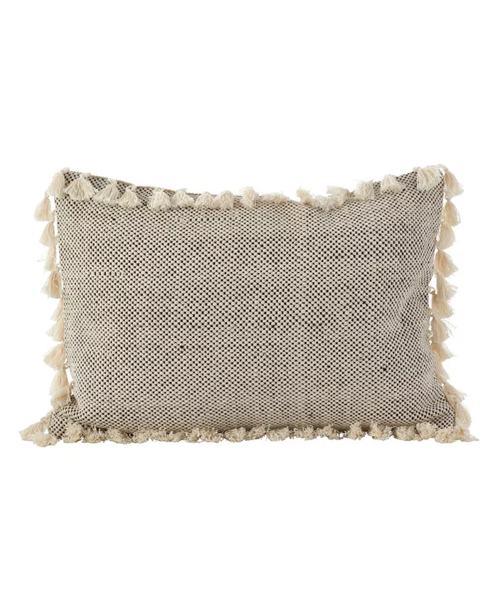 Saro Lifestyle Moroccan Tasseled Fringe Decorative Pillow， 14