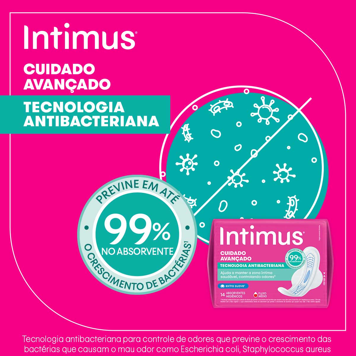 Absorvente Intimus Tecnologia Antibacteriana C/Abas 14 Unidades