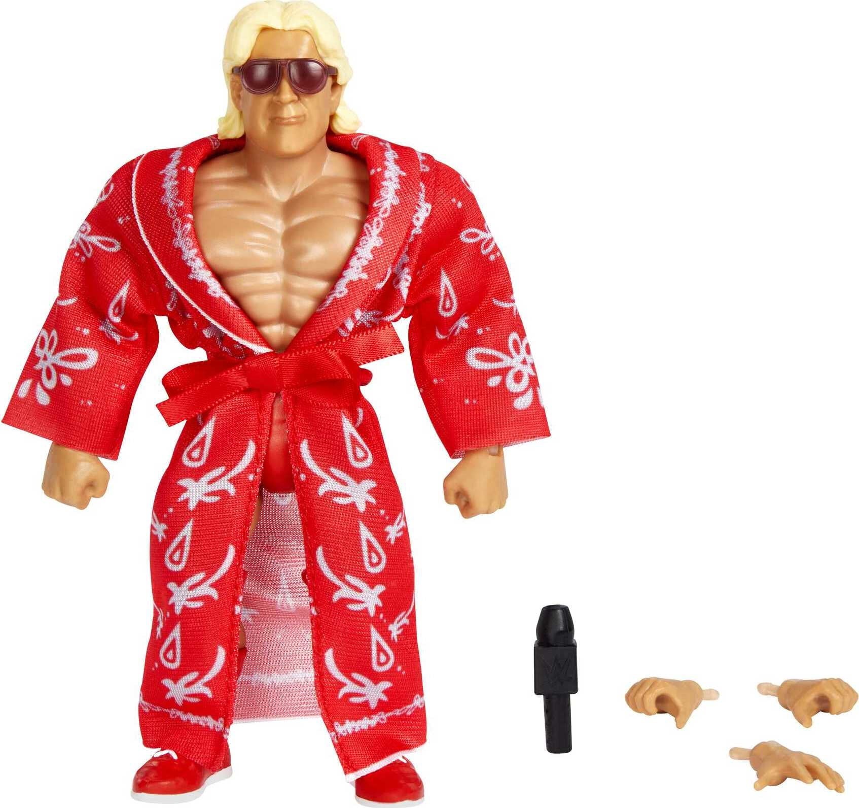 WWE Superstars Action Figures with Accessories， 1980s-Inspired Look (5.5 in) (Styles May Vary)