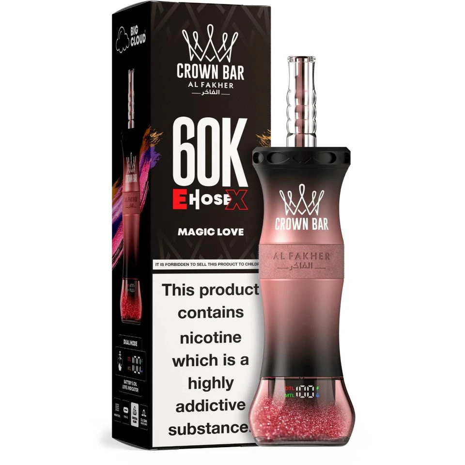 Al Fakher Crown Bar E-Hose X Disposable – 60000 Puffs 🔥
