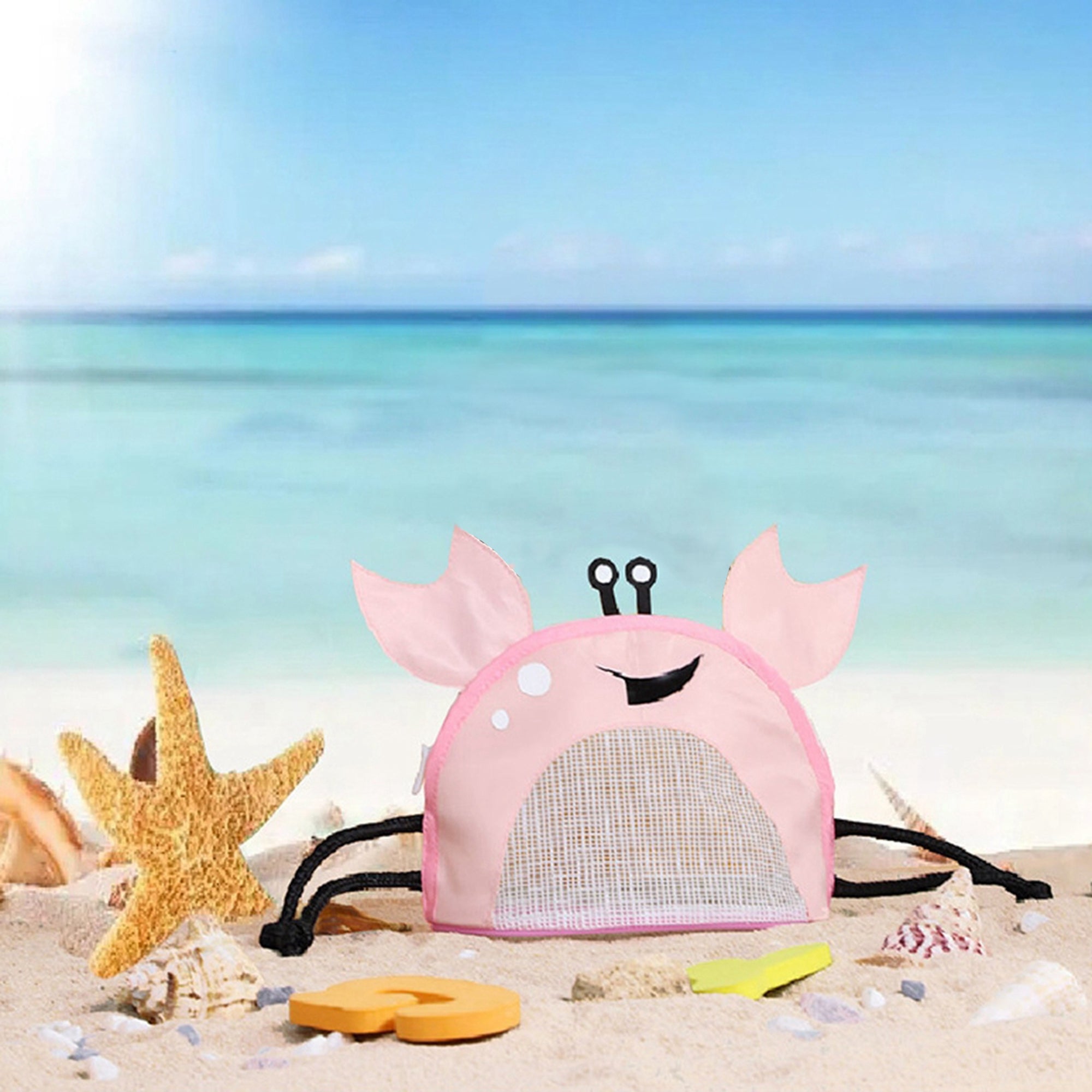Luckinbaby Mesh Beach Bags, Beach Toy Bags for Kids Girls Boys Sand Away Summer Vacation Sand Treasure Bags