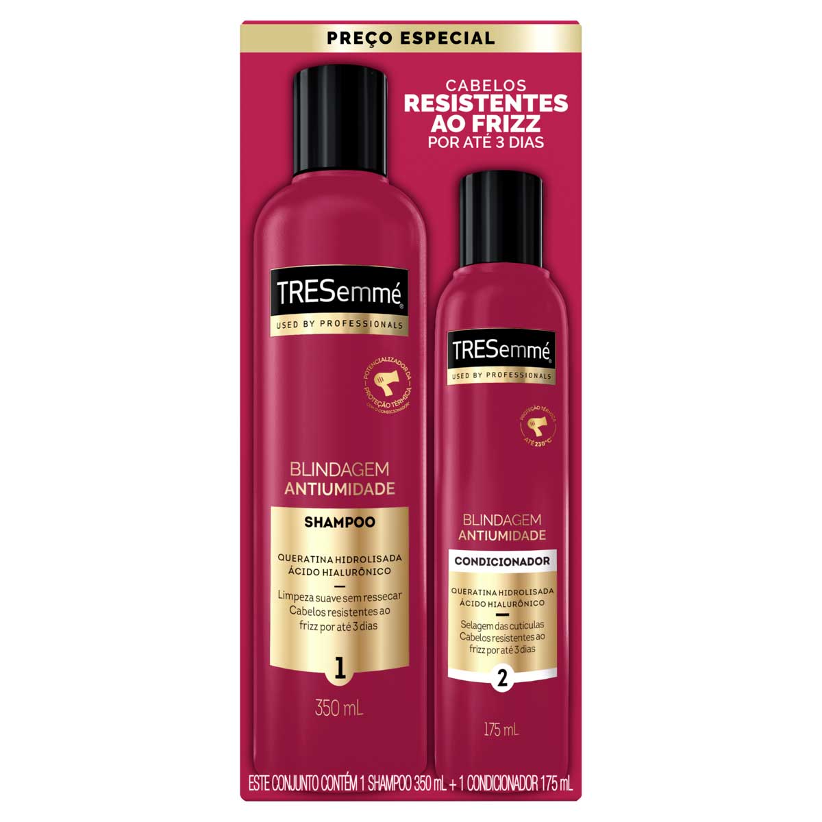 Kit Shampoo 350ml + Condicionador 175ml Tresemme Blindagem Antifrizz
