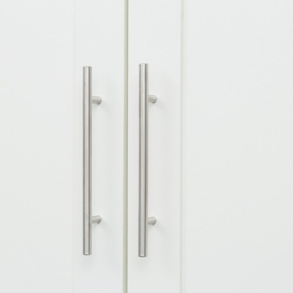 High Wardrobe Kitchen Cabinet with 2 Doors， 2 Drawers and 5 Storage Spaces - - 36907184