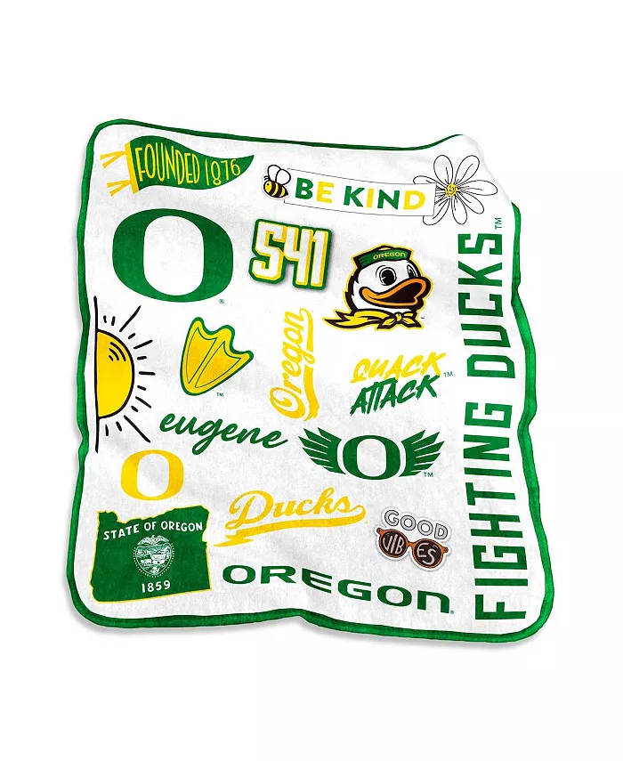 Logo Brands Oregon Ducks 50'' x 60'' Native Raschel Plush Throw Blanket