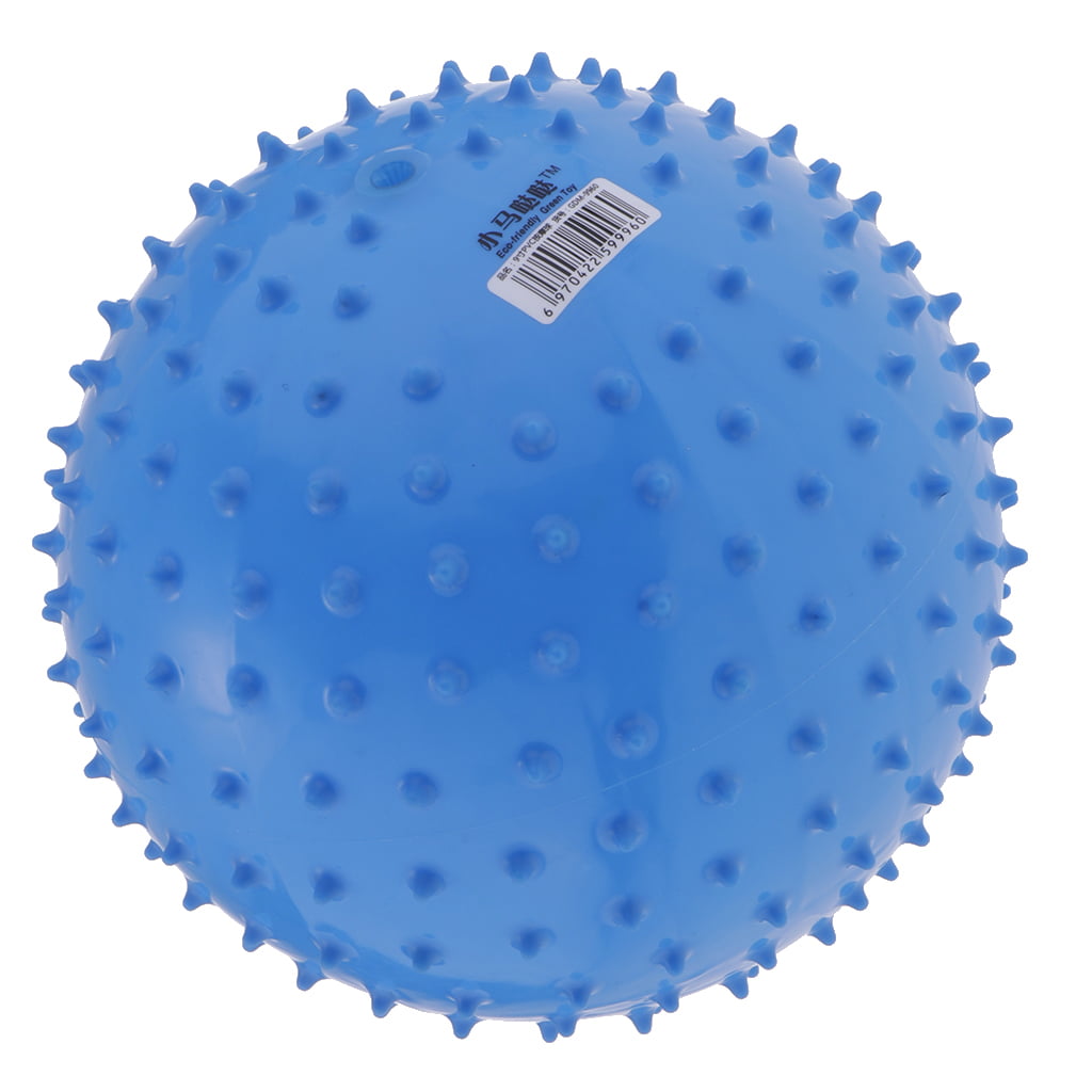 9 Inch Kids Knobby Spiky Sensory Ball for Yoga Massage Blue