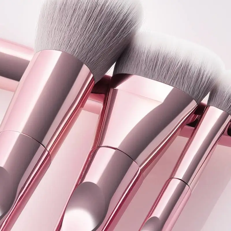 10 Piece Rose Gold Makeup Brush Set