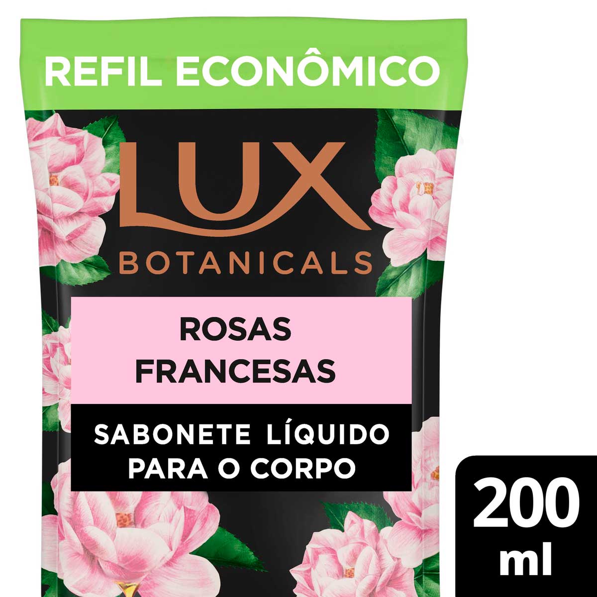 Refil para Sabonete Liquido Corporal Lux Botanicals Rosas Francesas 200ml