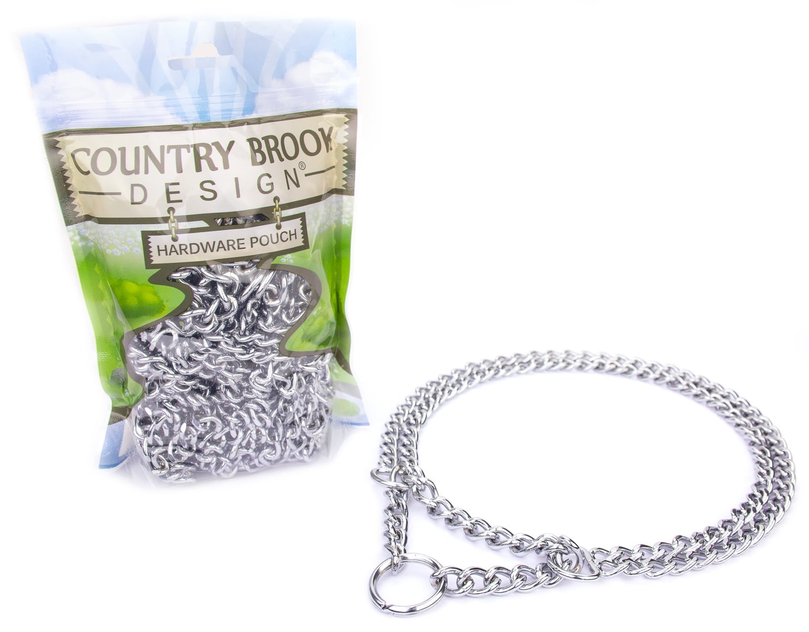 Country Brook Design® Chain Martingale Dog Collar， Medium