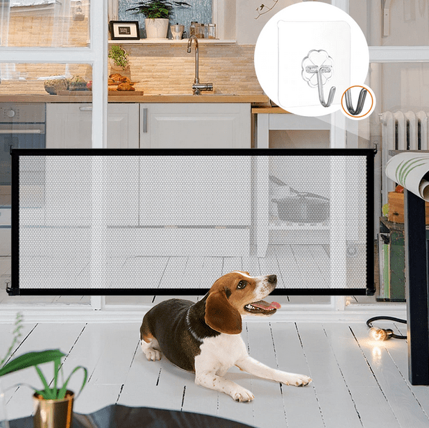 Adjustable Nylon Mesh Pet Gate - Dimensions 28 Inches X 70 Inches