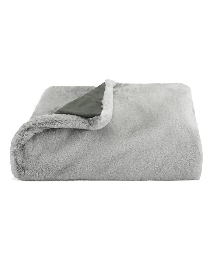 Vera Wang CLOSEOUT! Lapin Faux Fur Reversible Throw， 60
