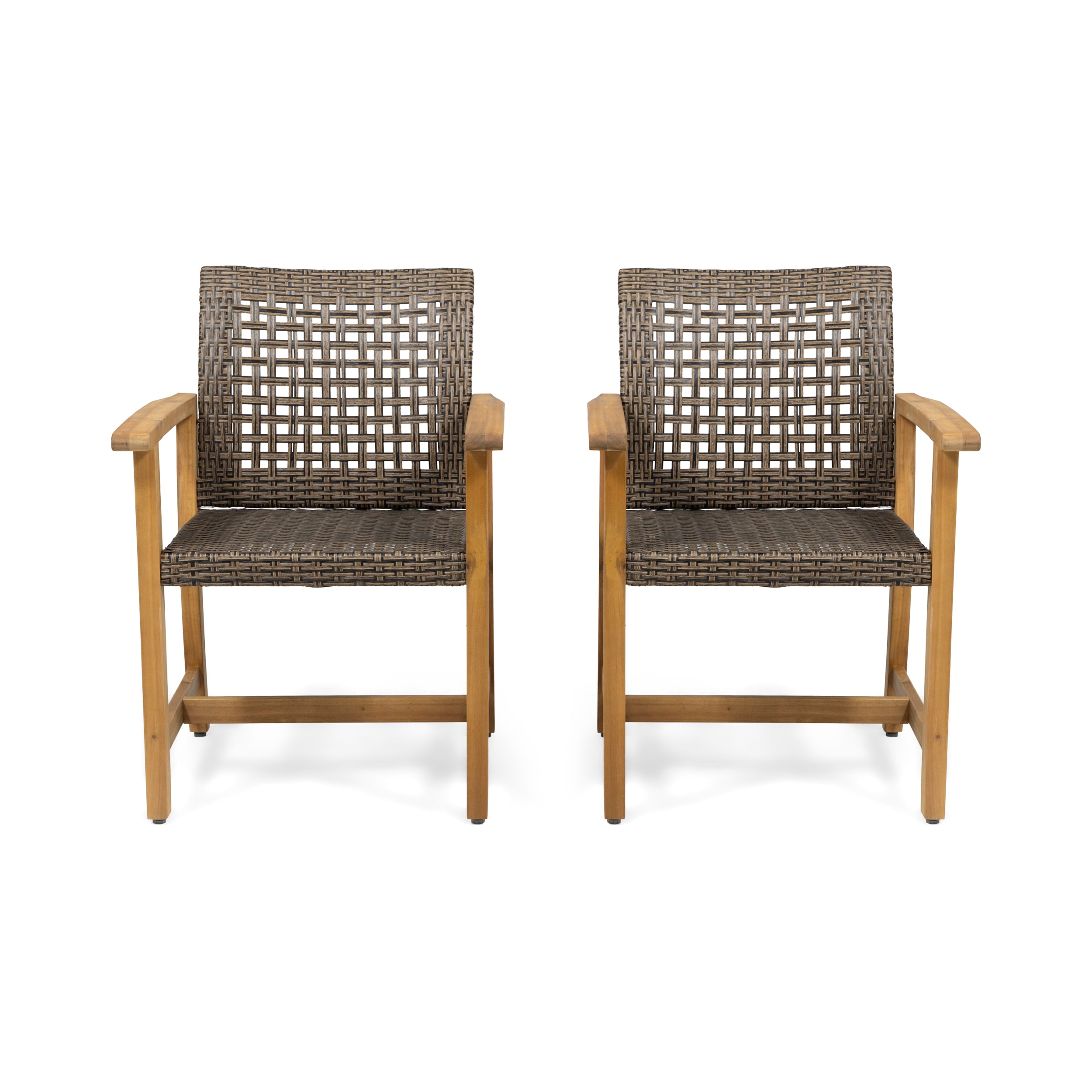 Levant Outdoor Acacia Wood Dining Chair (Set of 2)