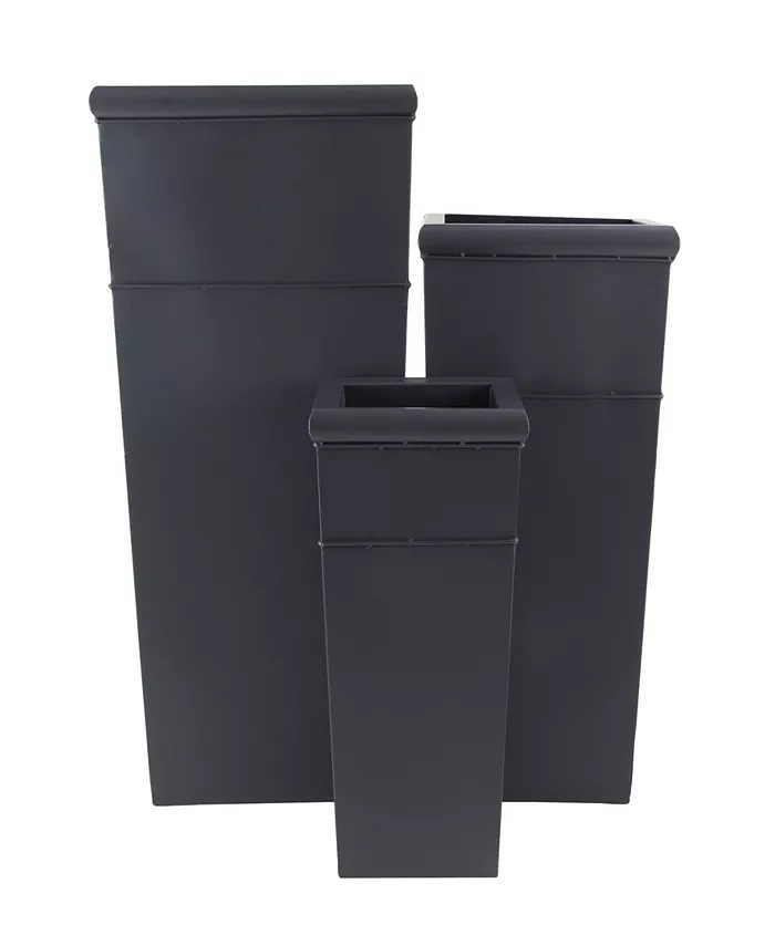 Rosemary Lane Set of 3 Modern Rectangular Metal Planters