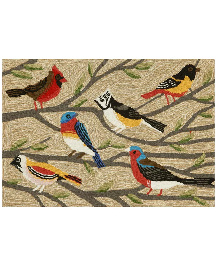 Liora Manne' Liora Manne Front Porch Indoor Outdoor Birds Multi 2' x 3' Area Rug