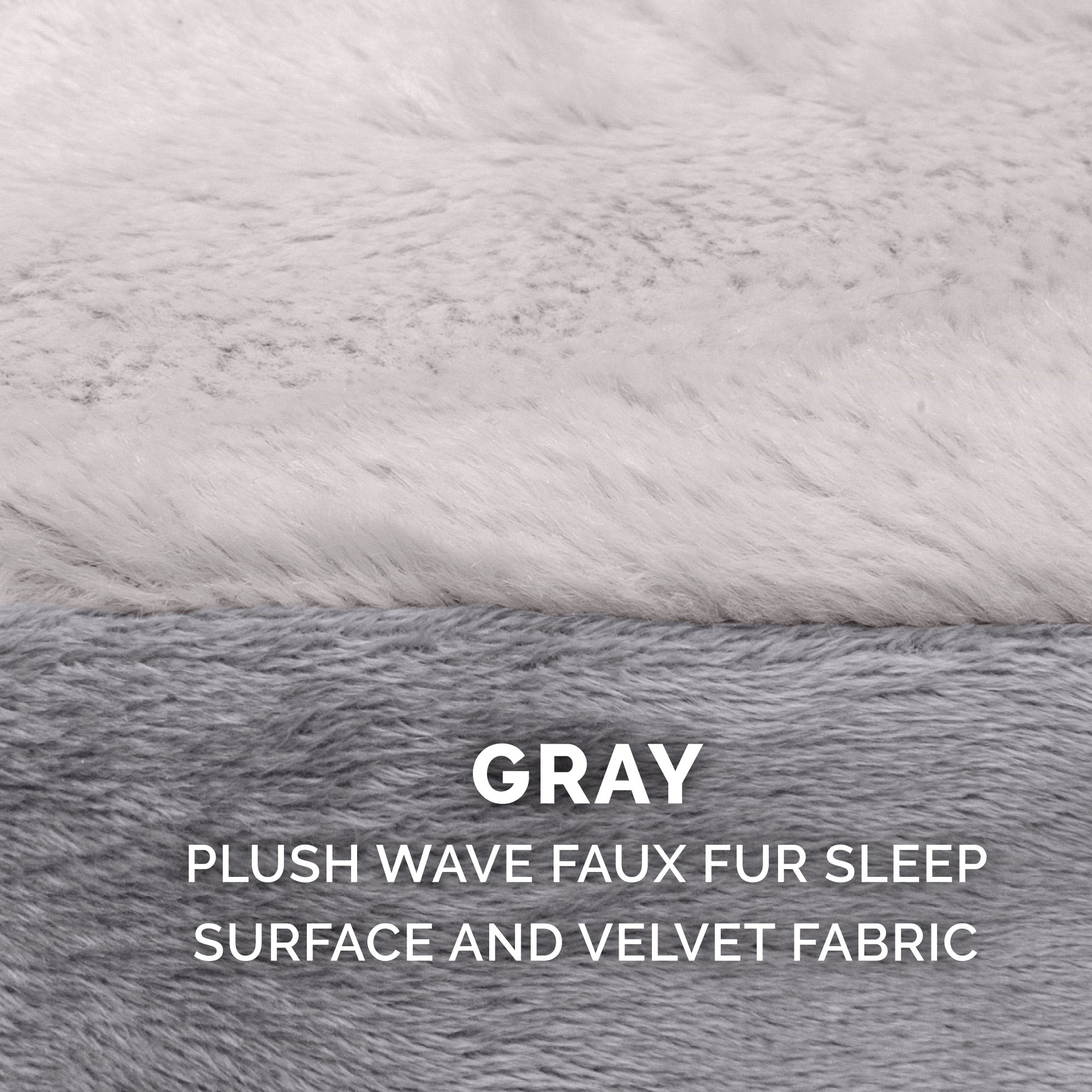 FurHaven | Cooling Gel Wave Fur and Velvet Snuggery Pet Bed for Dogs and Cats， Dark Gray， 26-Inch