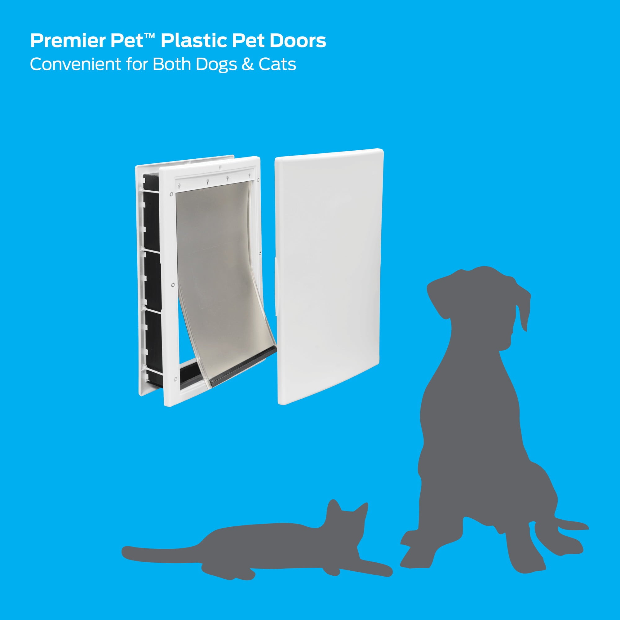 Premier Pet White Plastic Pet Door for Large Dogs up to 100 Pounds