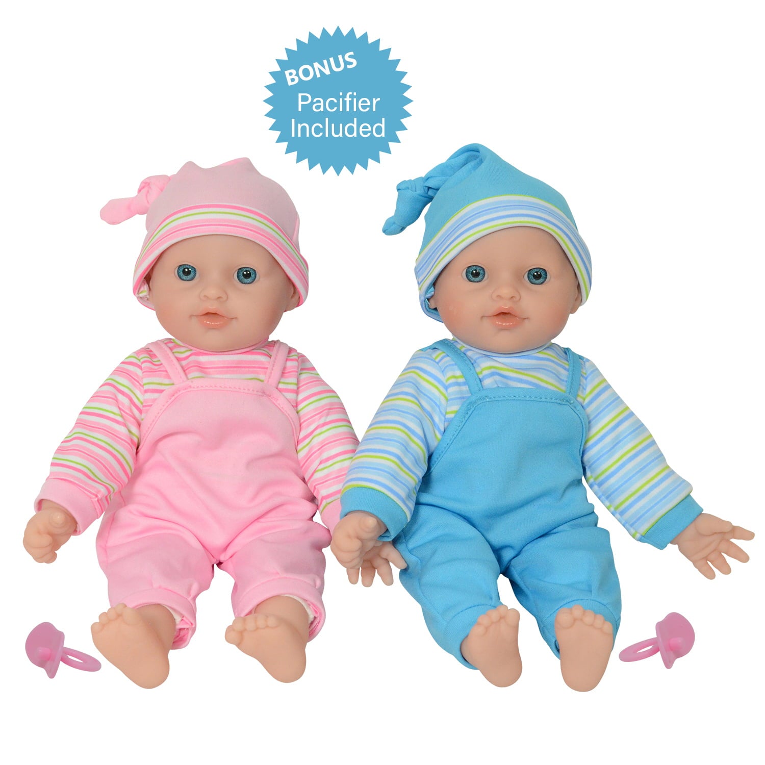 The New York Doll Collection 12" Twins Baby Doll - Soft Body Twin Baby Dolls (12" Caucasian)