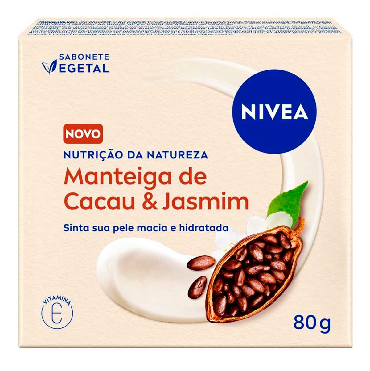 Sabonete Barra Vegetal Manteiga de Cacau E Jasmim Nivea Nutricao da Natureza  80g