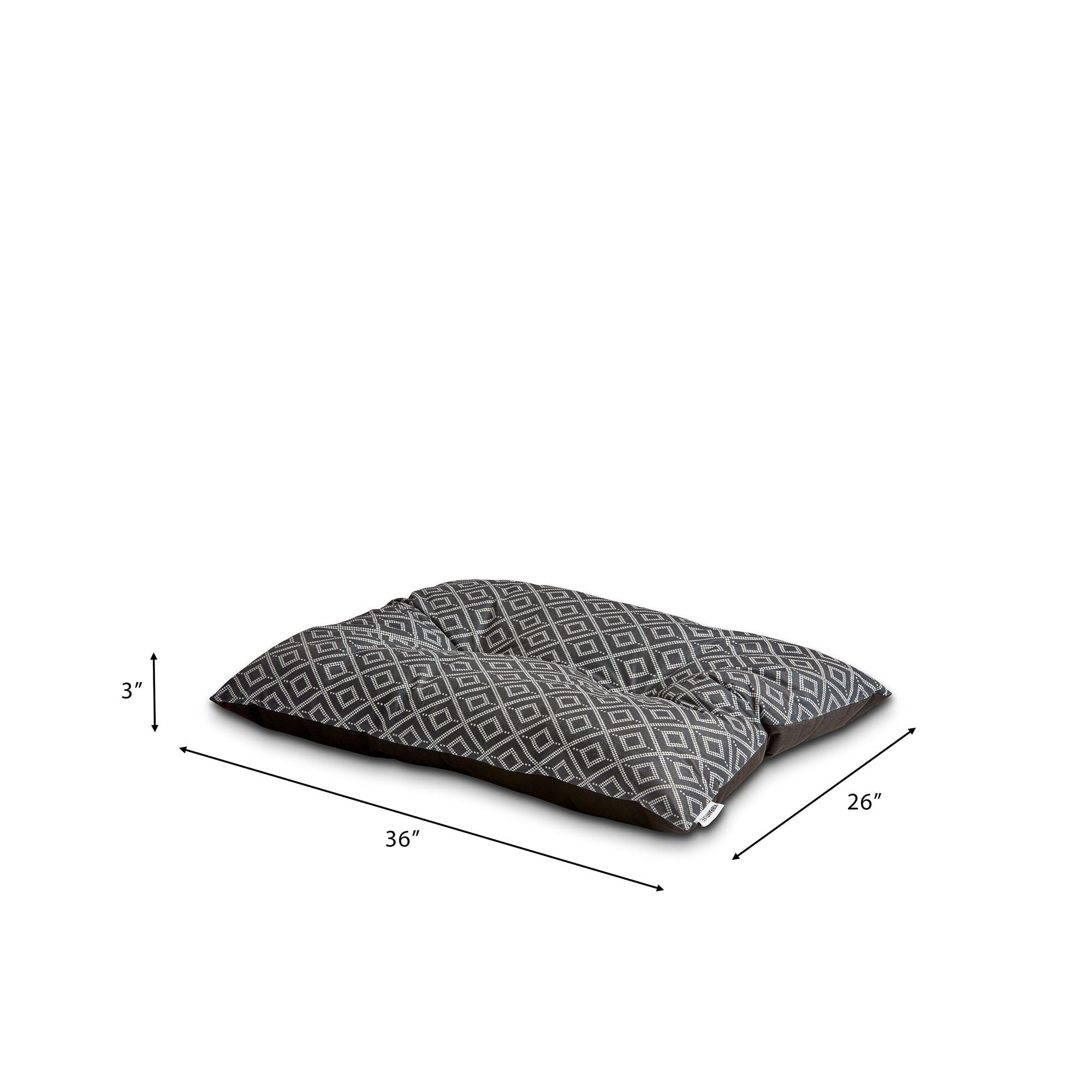 Vibrant Life Tufted Pillow Pet Bed， Medium， Black， 27