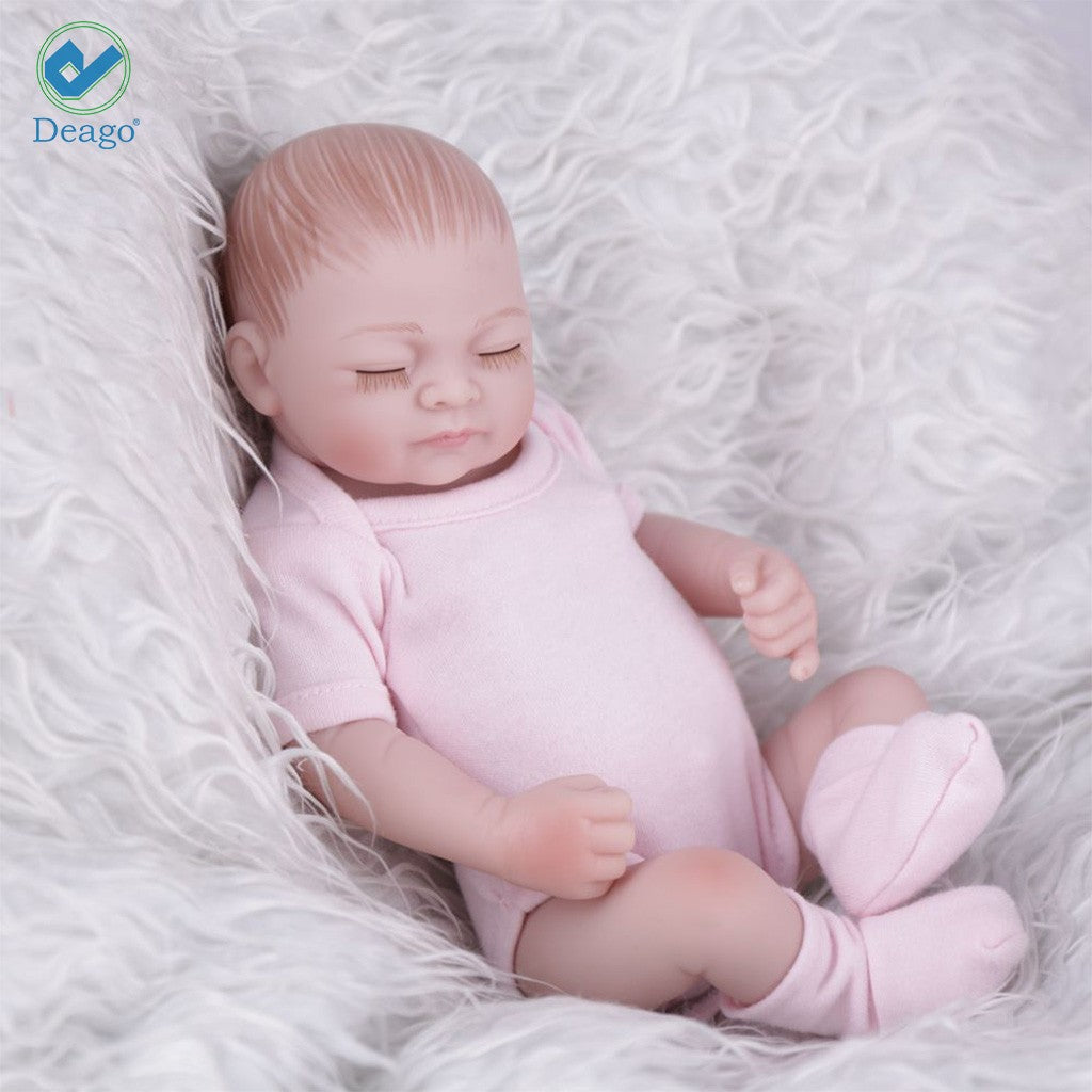 Deago Reborn Newborn Realike Handmade Baby Doll Playset, 2 Pieces