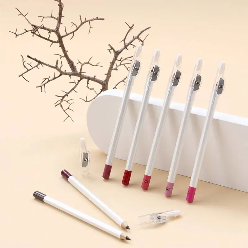 Custom logo 25 shades lip liner private label lipliner pencil with sharpener