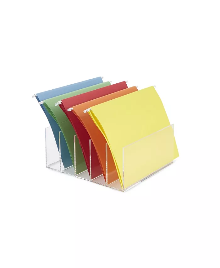 Mind Reader 5 Compartment Acrylic File Holder， File Folder Sorter