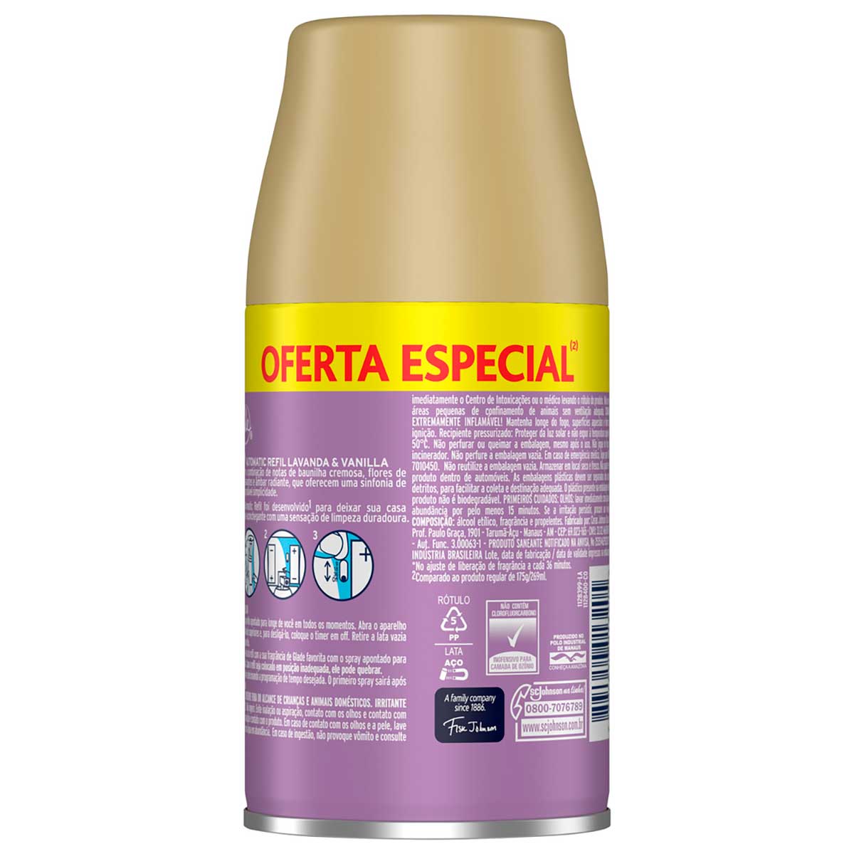Desodorizador Glade Automatic Spray Refil Lavanda & Baunilha 260ml Oferta Especial