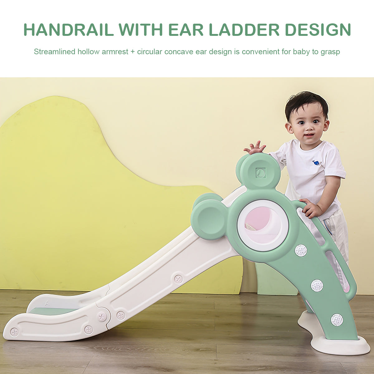 Children's Folding Slides with Stairs， Outdoor Small Children's Slide Toys Multifunctional Toys，Green/  Toddler Folding Slide Plastic Kids Slide for Toddlers Age 1-3 Indoor Slide Children Climber Toy