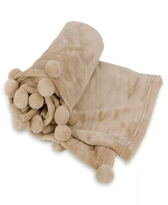 Cheer Collection Pom Pom Throw Blanket