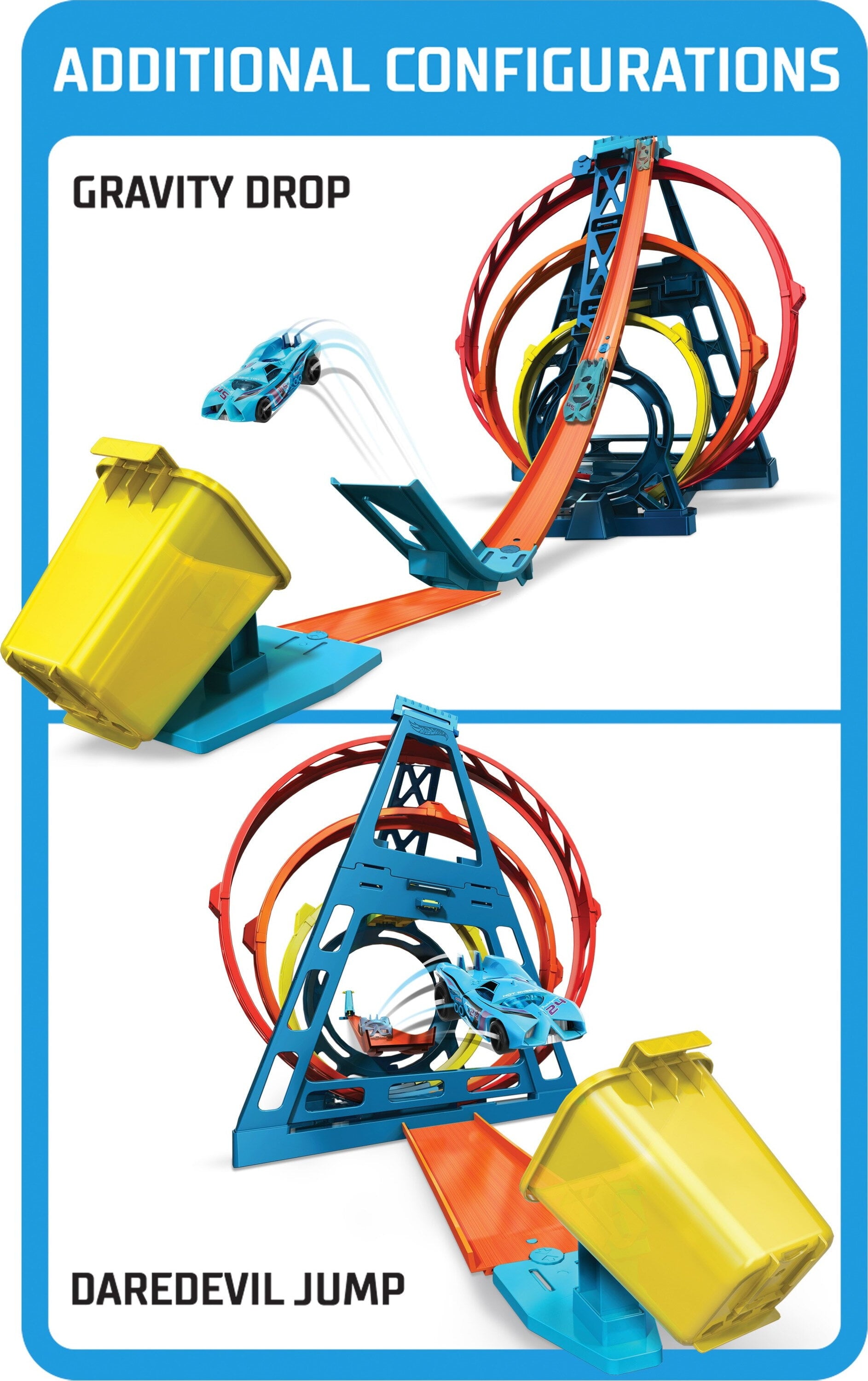 Hot Wheels Track Builder Triple Loop Stunt Playset， 1:64 Scale Vehicles