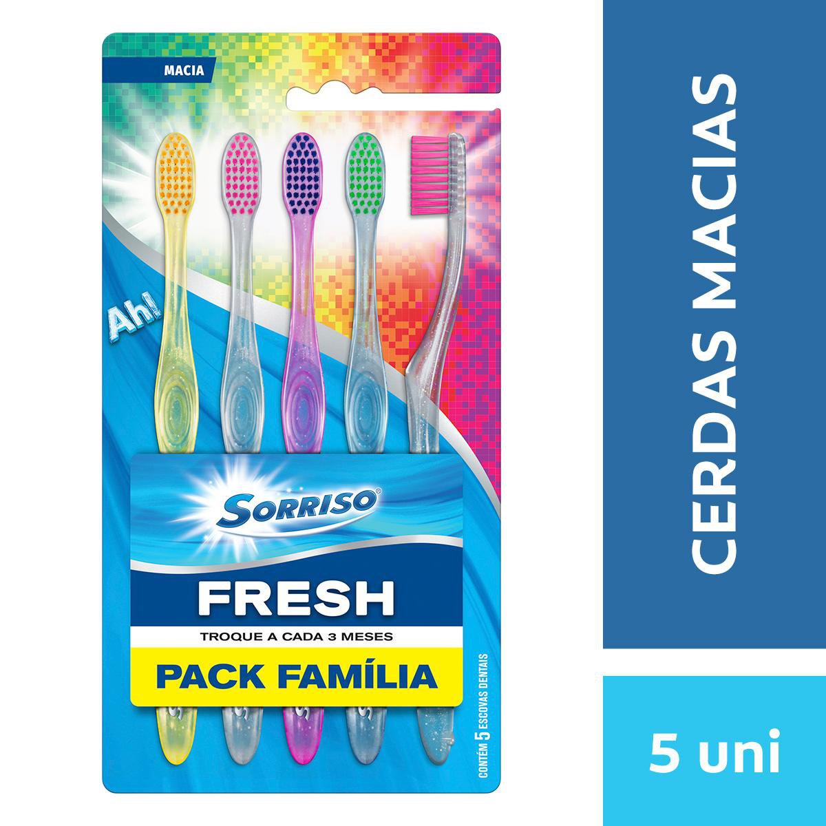 Escova de Dente Sorriso Fresh 5 Unidades