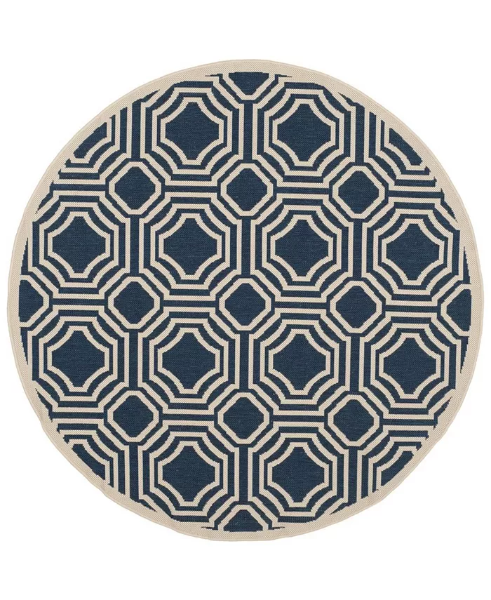 Safavieh Courtyard Navy and Beige 5'3