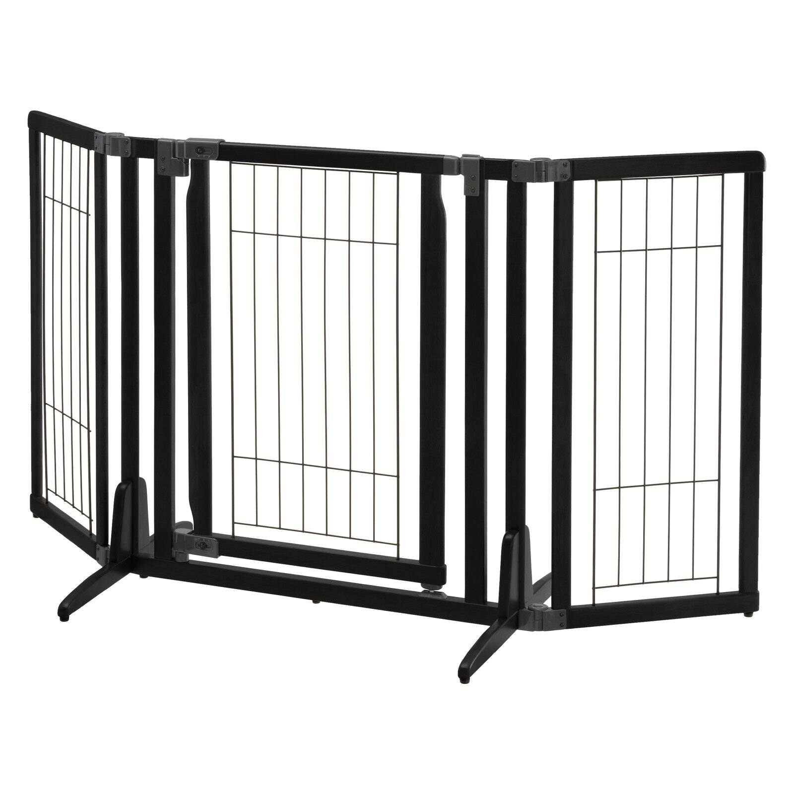 Richell Premium Plus Freestanding Pet Gate Black 34