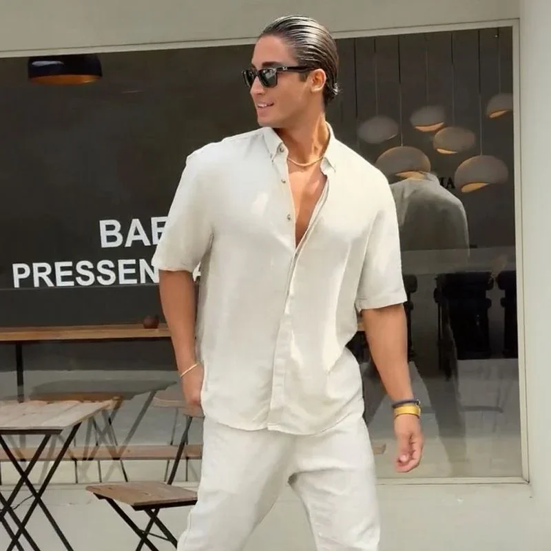 Conjunto Capri Uomo™ em Tecido Inteligente com Design Minimalista / O Luxo Europeu Mediterrâneo para o Verão 2025-2026